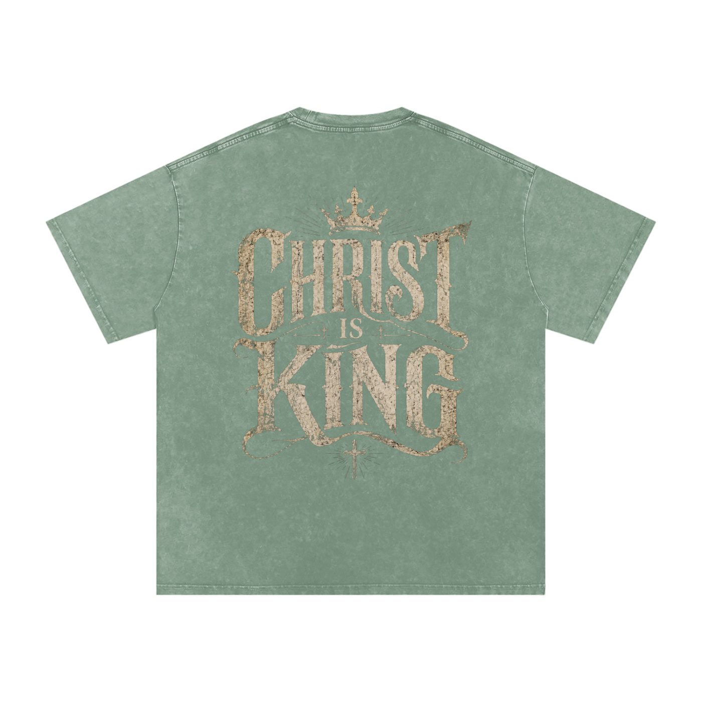 Christ is King Oversized T-Shirt (Snow-washed) - Image 11