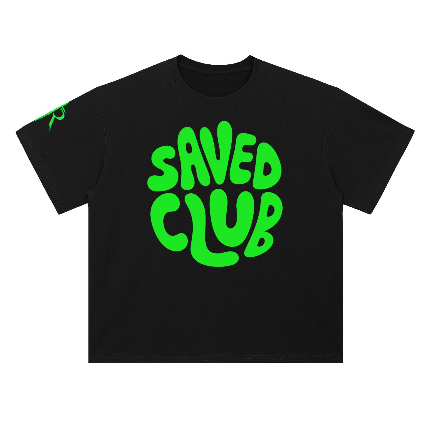 Saved Club (Green) Heavyweight Drop Shoulder T-Shirt - Image 1
