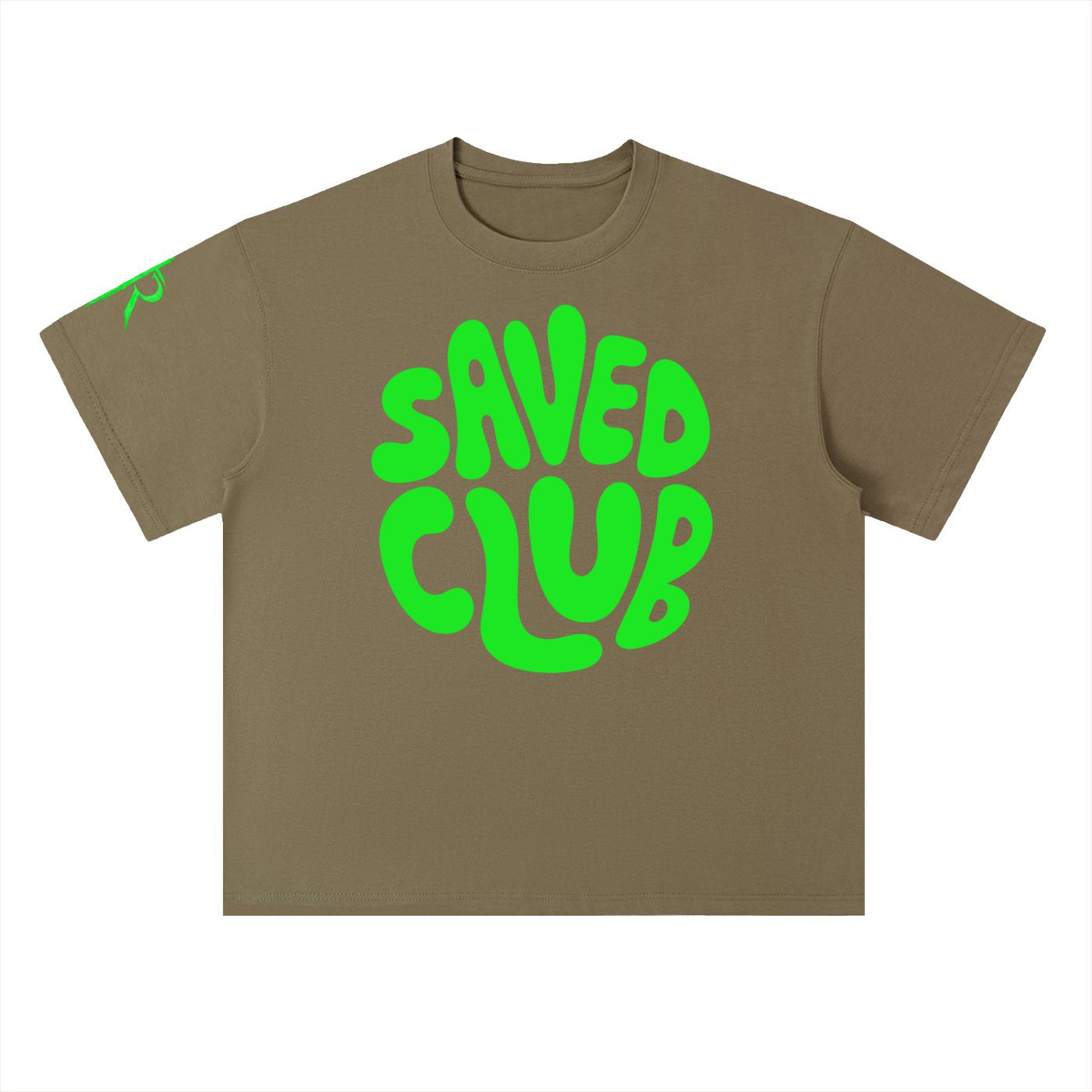 Saved Club (Green) Heavyweight Drop Shoulder T-Shirt - Image 11