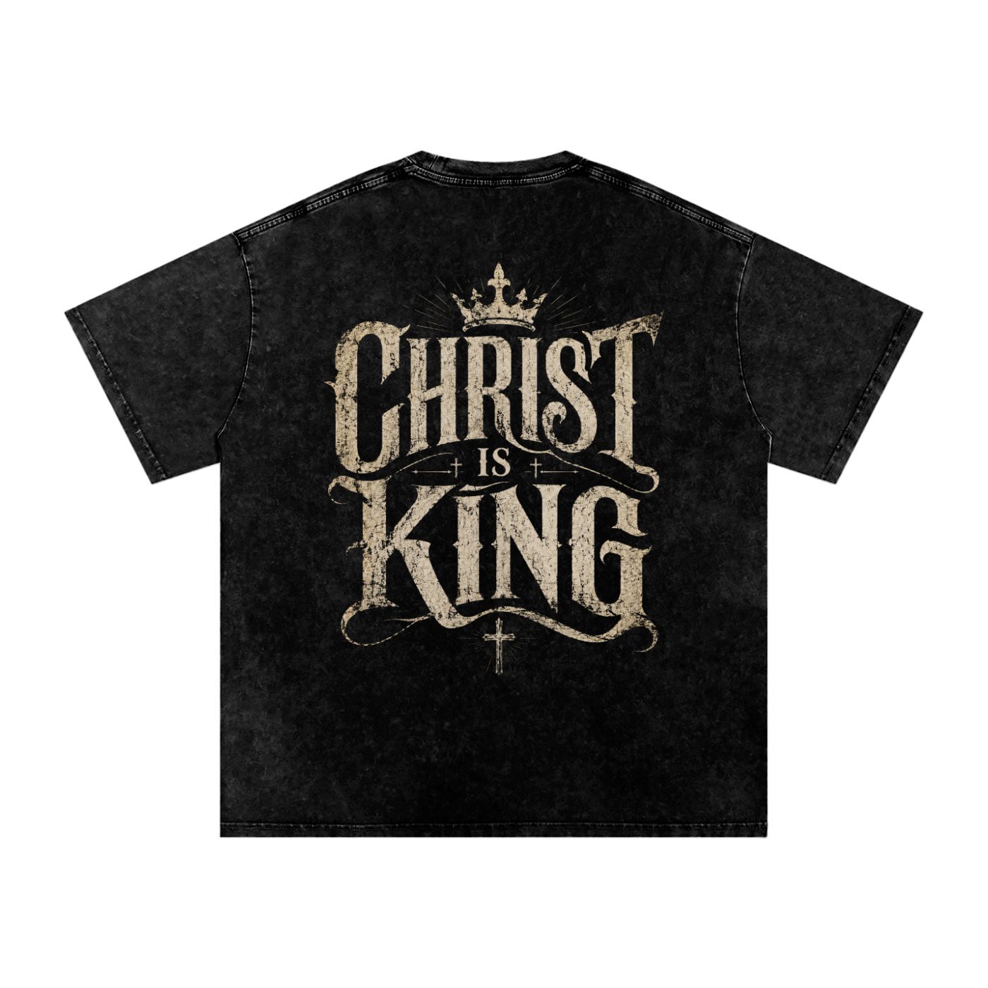 Christ is King Oversized T-Shirt (Snow-washed) - Image 1