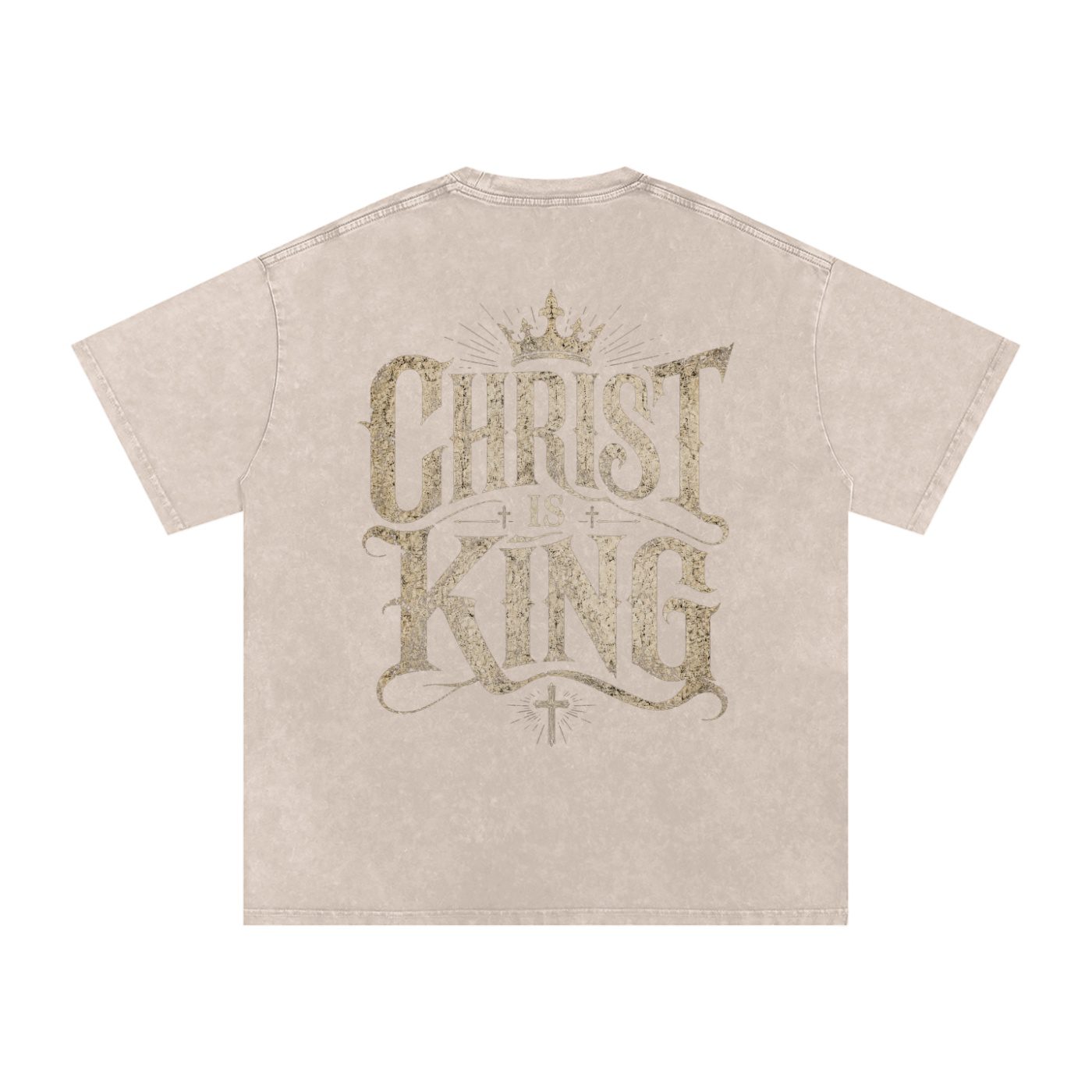 Christ is King Oversized T-Shirt (Snow-washed) - Image 7