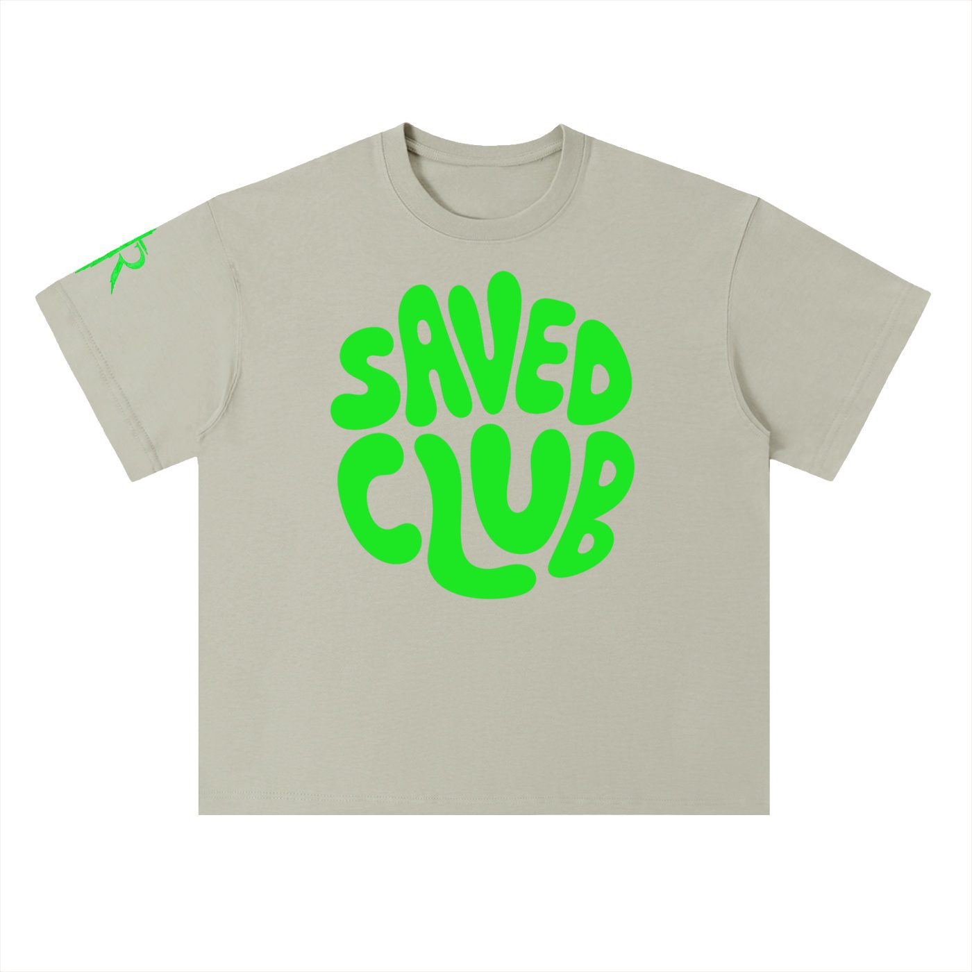 Saved Club (Green) Heavyweight Drop Shoulder T-Shirt - Image 5