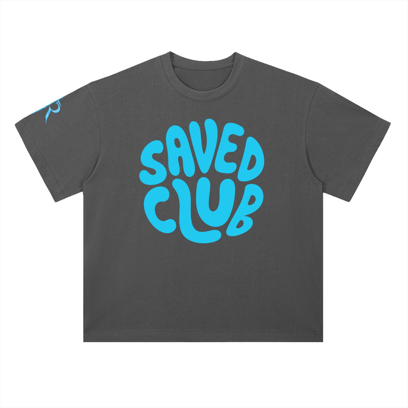 Saved Club (Blue) Heavyweight Drop Shoulder T-Shirt - Image 19