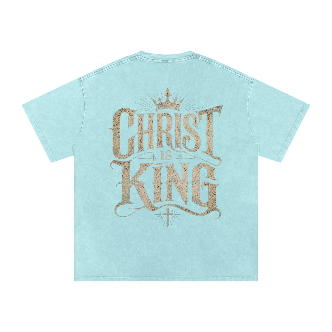 Christ is King Oversized T-Shirt (Snow-washed) - Image 5