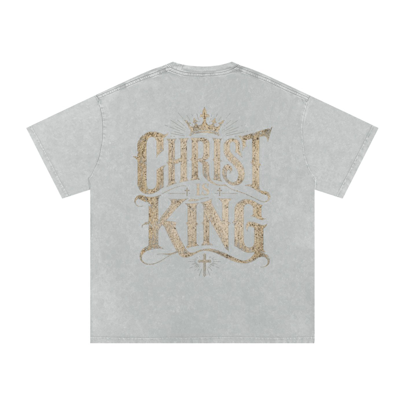 Christ is King Oversized T-Shirt (Snow-washed) - Image 9