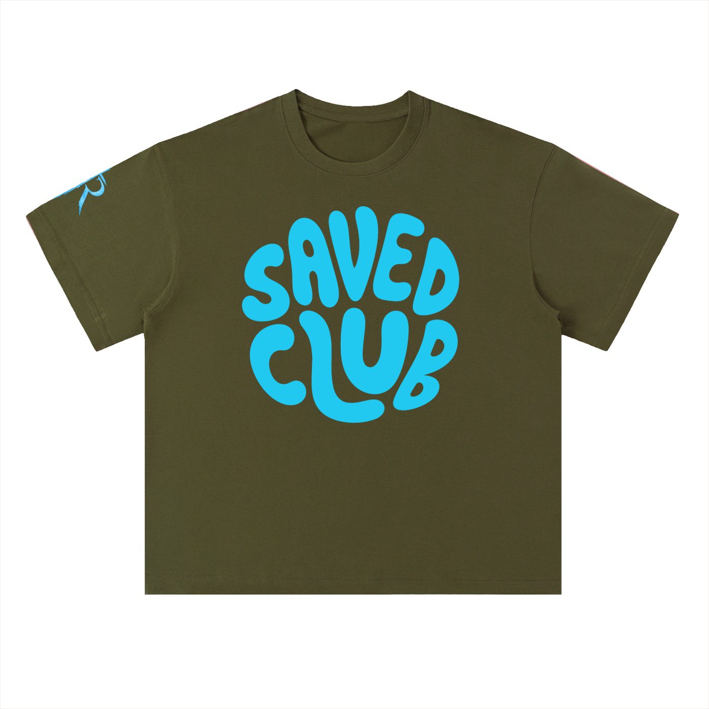 Saved Club (Blue) Heavyweight Drop Shoulder T-Shirt - Image 15