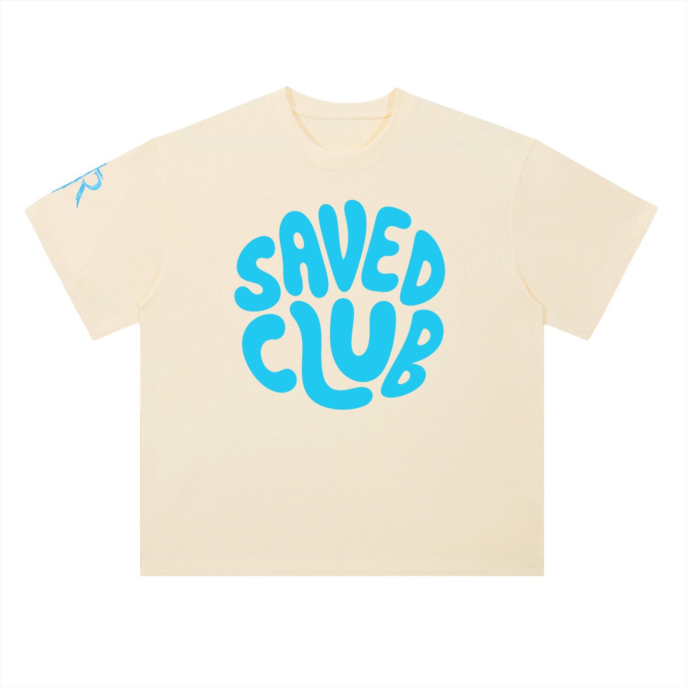 Saved Club (Blue) Heavyweight Drop Shoulder T-Shirt - Image 3